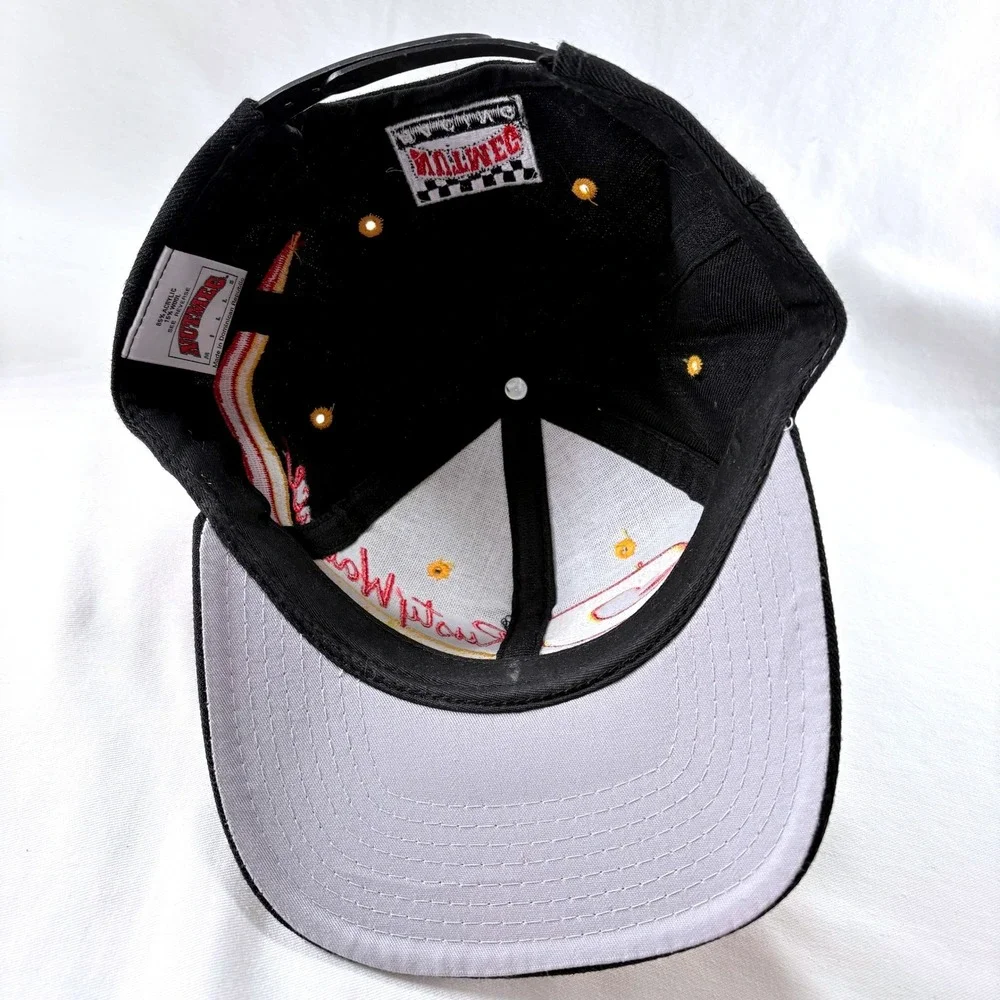 Vintage 90s Nutmeg Mills Rusty Wallace 2 Black Snapback Racing Hat Cap